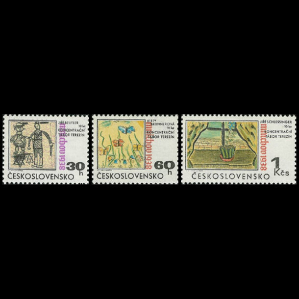 Séria známok československo 1968 - kresby terezínskych detí - znamky-1968-1816-18