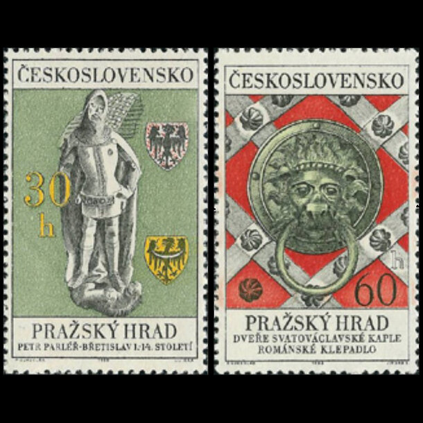 Séria známok československo 1968 - pražský hrad - znamky-1968-1789-90