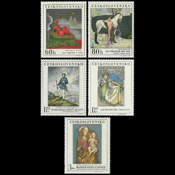 Séria známok československo 1968 - umenie - znamky-1968-1839-43