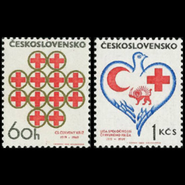 Séria známok československo 1969 - červený kríž - znamky-1969-1851-52