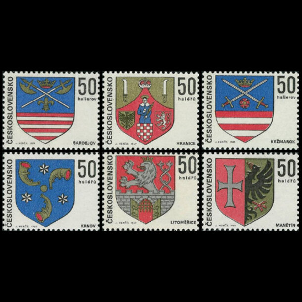 Séria známok československo 1969 - erby čs. miest - znamky-1969-1904-09