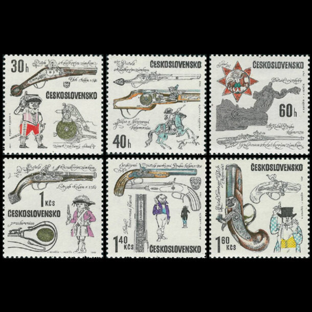 Séria známok československo 1969 - historické strelné zbrane - znamky-1969-1854-59