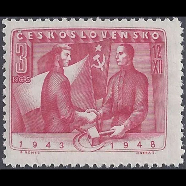 Známka československo 1948 - výročie zmluvy so zssr - znamky-1948-557