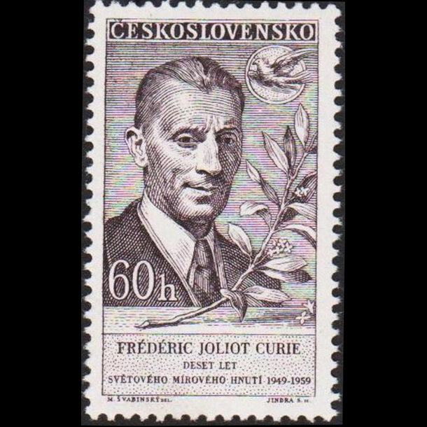 Známka československo 1959 - f. joliot-curie - znamky-1959-1131