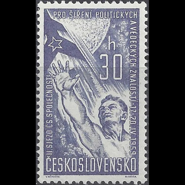 Známka československo 1959 - šírenie vedeckých poznatkov - znamky-1959-1132