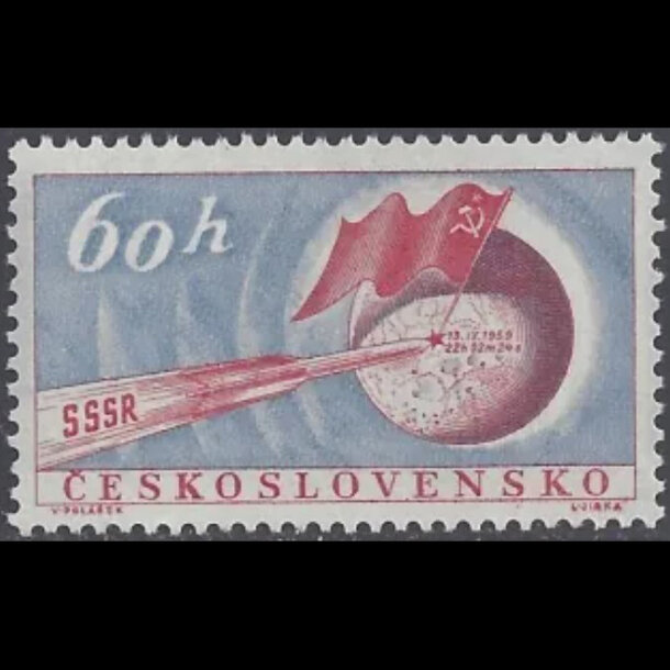 Známka československo 1959 - sovietska raketa na mesiaci - znamky-1959-1152