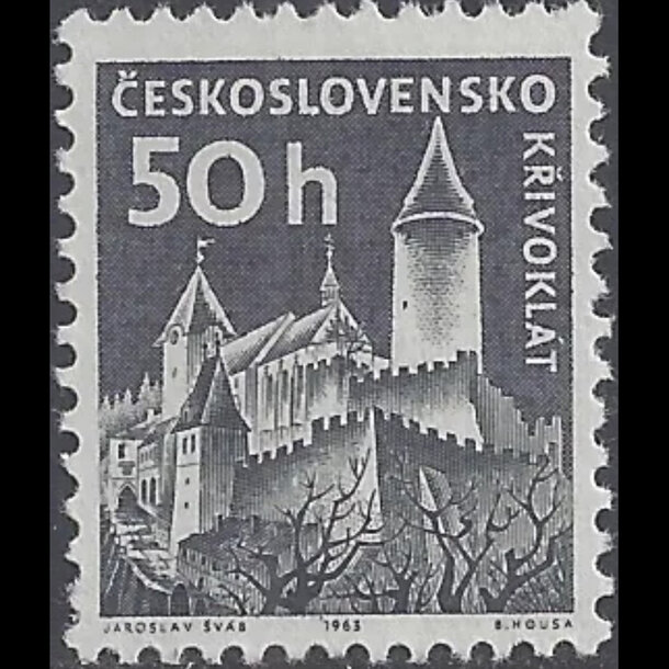 Známka československo 1963 - křivoklát - znamky-1962-1431