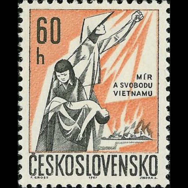 Známka československo 1967 - mier vietnamu - znamky-1967-1676