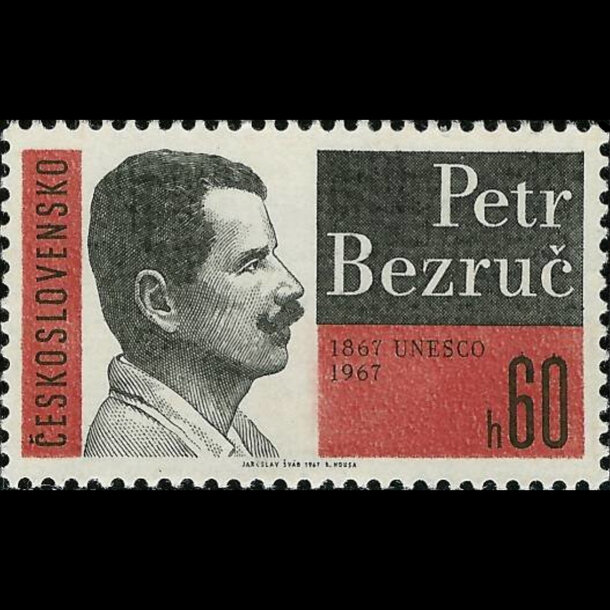 Známka československo 1967 - petr bezruč - znamky-1967-1717