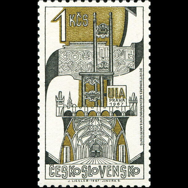 Známka československo 1967 - únia architektov - znamky-1967-1716