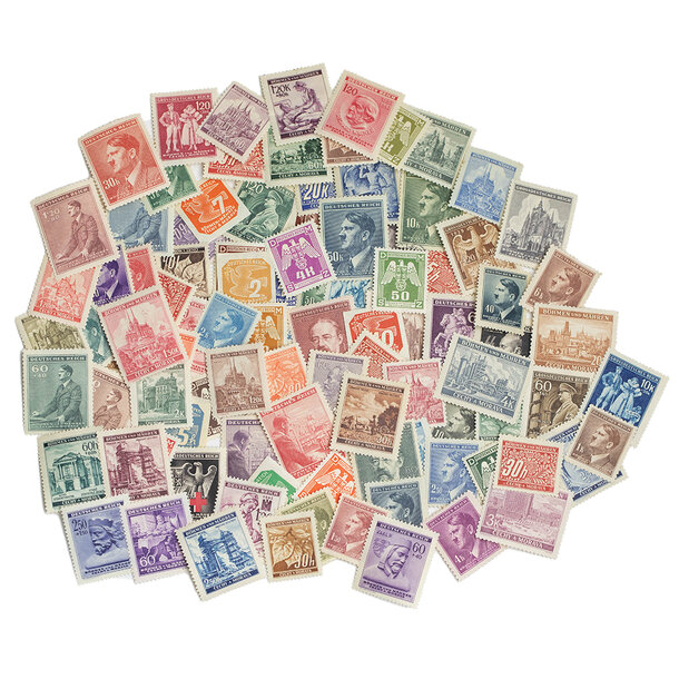 Balíček poštových známok - protektorát čechy a morava - balicek-znamky-protektorat-100-1