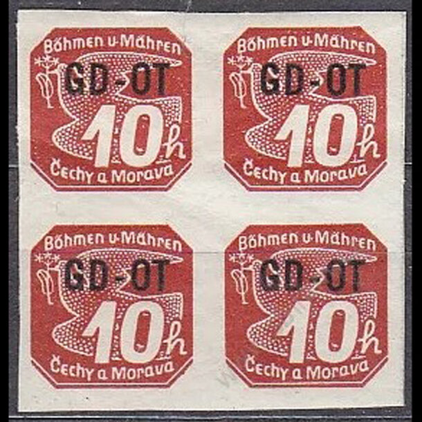 Známka protektorát čechy a morava 1939 - obchodná tlačovina gd-ot (4blok) - znamky-pcm-1939-51B