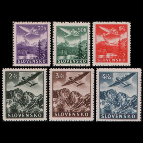 Séria známok slovensko 1939 - letecké - znamky-1939-48-53