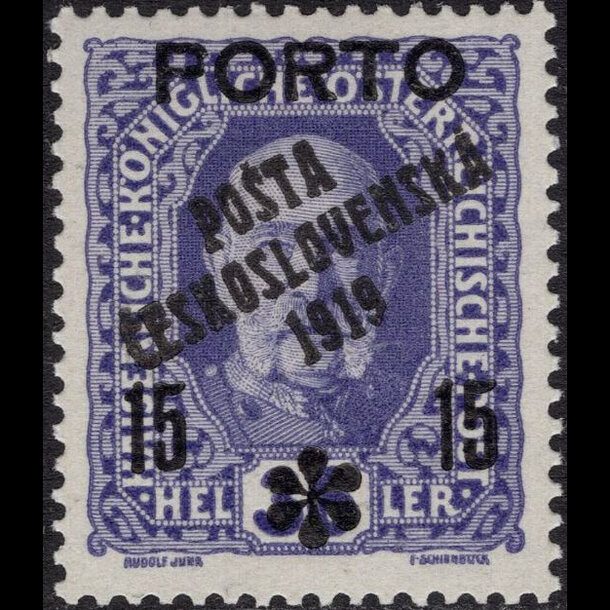 Známka československo 1919 - 15/36 h porto - pretlač 1919 - znamky-1919-95