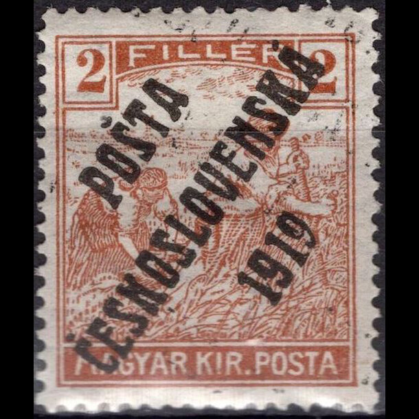 Známka československo 1919 - 2 f výplatná známka - pretlač 1919 - znamky-1919-120