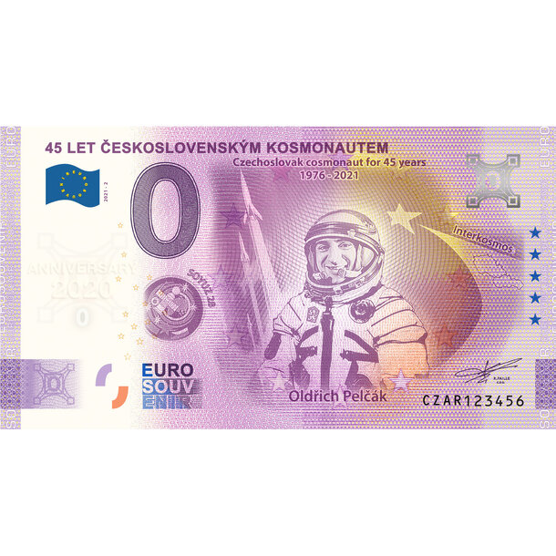 0 euro souvenir česko 2021 - 45 let československým kozmonautem - anniversary - AR2_0-euro-souvenir-kozmonauti-pelcak-a-hr-ANNIVERSARY