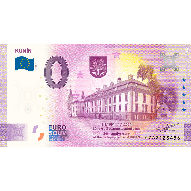 0 euro souvenir česko 2021 - kunín - AS_0-euro-souvenir-kunin-a-hr