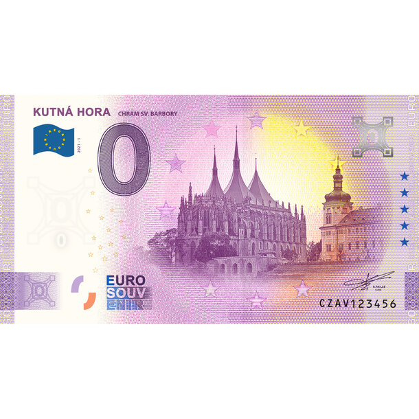 0 euro souvenir česko 2021 - kutná hora - AV_0-euro-souvenir-kutna-hora-a-hr