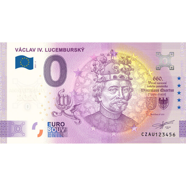 0 euro souvenir česko 2021 - václav iv. lucemburský - anniversary - AU2_0-euro-souvenir-vaclav-IV-a-hr-ANNIVERSARY
