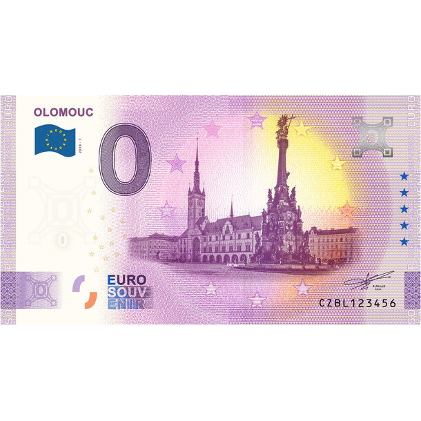 0 euro souvenir česko 2024 - olomouc - BL_0-euro-souvenir-olomouc-a-hr