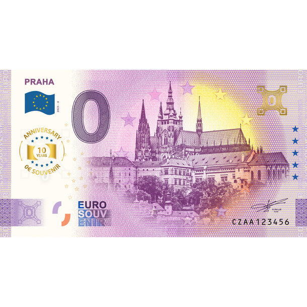 0 euro souvenir česko 2025 - praha 6 - anniversary - AA6_0-euro-souvenir-praha-v6-25-a-hr-anniversary