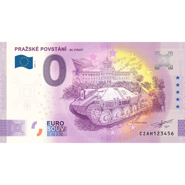 0 euro souvenir česko 2025 - pražské povstání - AH5_0-euro-souvenir-prazske-povstani-25-a-hr