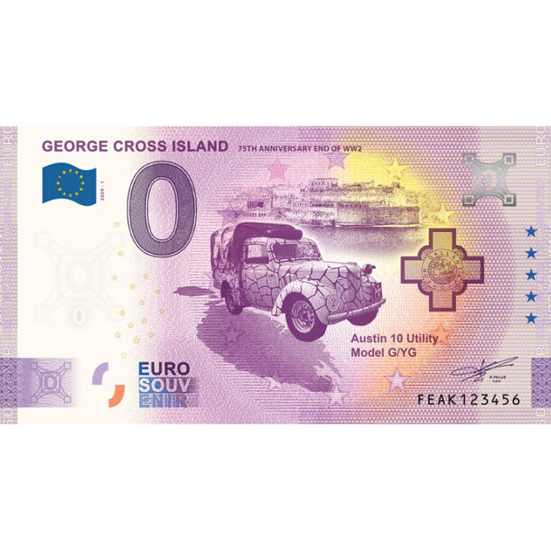 0 euro souvenir malta 2020 - george cross island - 0 Euro Souvenir 2020 - George Cross Island