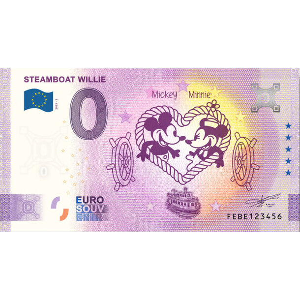 0 euro souvenir malta 2025 - steamboat willie - 0 Euro Souvenir Steamboat Willie Malta 2025-3