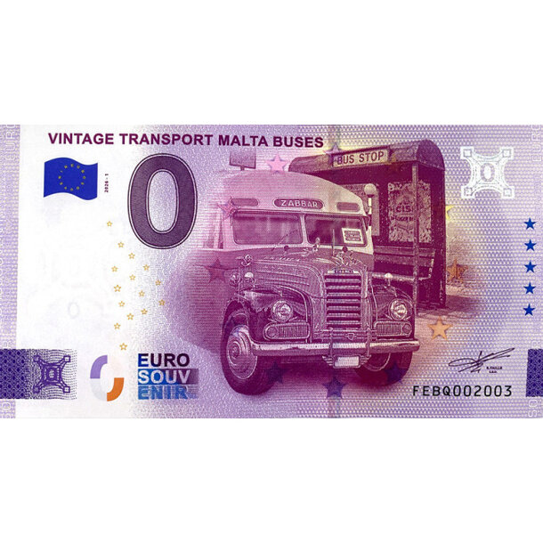 0 euro souvenir malta 2026 - vintage transport malta buses - 0 Euro Souvenir 2026 - Vintage Transport Malta Buses