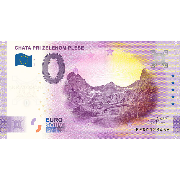0 euro souvenir slovensko 2021 - chata pri zelenom plese-anniversary - DD2_0-euro-souvenir-chata-z