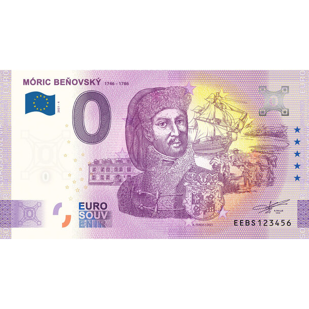 0 euro souvenir slovensko 2021 - móric beňovský - 0 Euro Souvenir 2021 - Móric Beňovský
