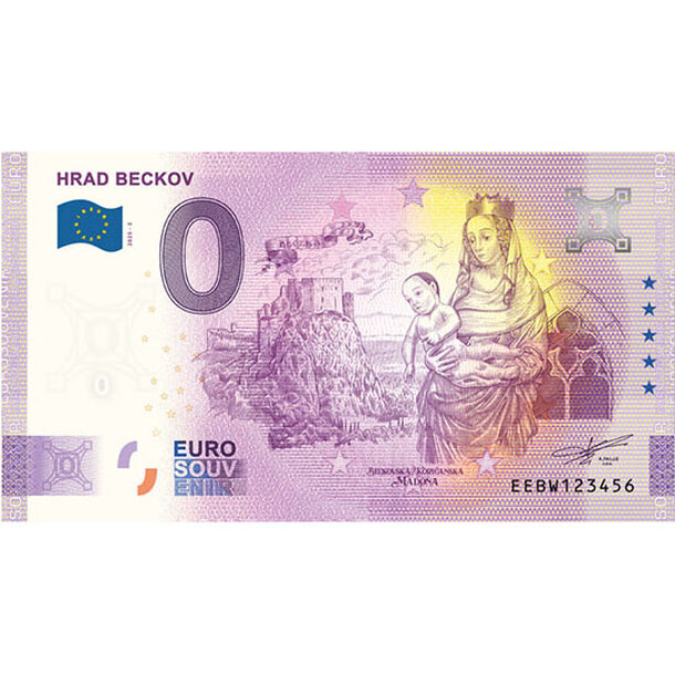 0 euro souvenir slovensko 2025 - hrad beckov - 0-euro-souvenir-beckov-v3-anniversary