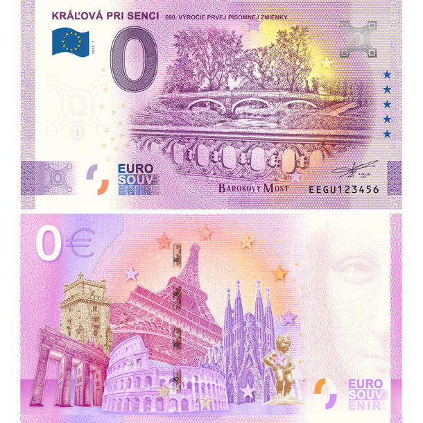 0 euro souvenir slovensko 2025 - kráľová pri senci - GU_0-euro-souvenir-kralova