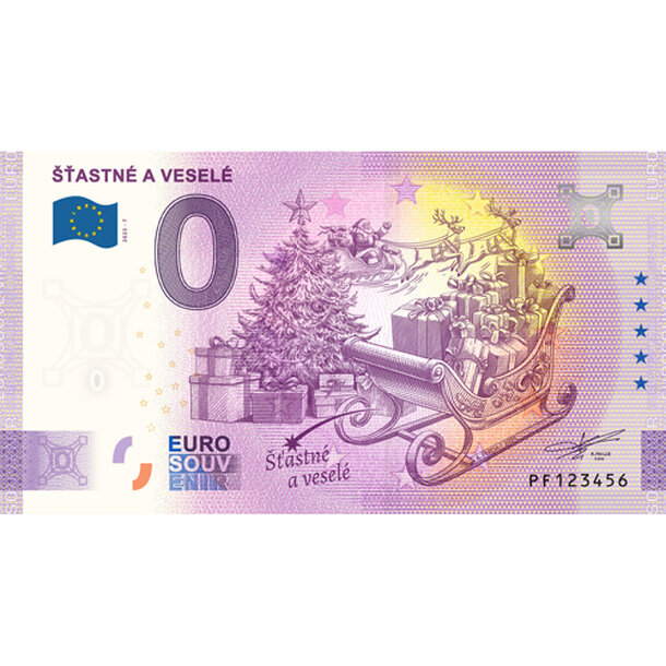 0 euro souvenir slovensko 2025 - šťastné a veselé - PF7_0-euro-souvenir-vianoce