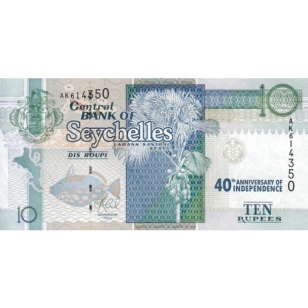 10 rupees 2013/2016 seychely - Bankovka Seychely 10 Rupees 2013-2016 - 52-1