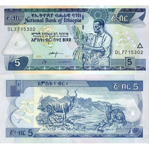 5 birr 2017 etiópia - Bankovka Etiópia 5 Birr 2017 - 47h