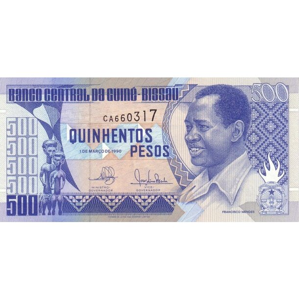 500 pesos 1990 guinea-bissau - Bankovka Guinea-Bissau 500 Pesos 1990 - 12-1