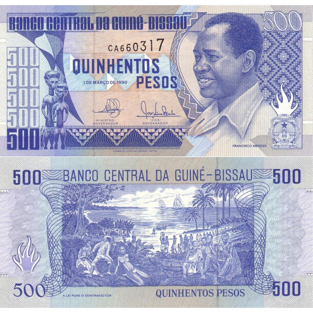 500 pesos 1990 guinea-bissau - Bankovka Guinea-Bissau 500 Pesos 1990 - 12