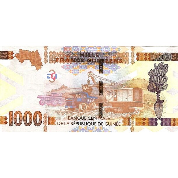 1000 francs 2022 guinea - Bankovka Guinea 1000 Francs 2022 - 48-2