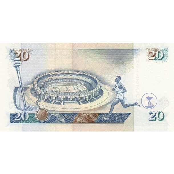 20 shillings 1996 keňa - Bankovka Keňa 20 Shillings 1996 - 35a-2