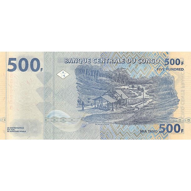 500 francs 2022 kongo - Bankovka Kongo 500 Francs 2022 - 96D-2