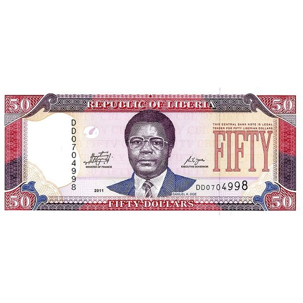 50 dollars 2011 libéria - Bankovka Libéria 50 Dollars 2011 - 29f-1