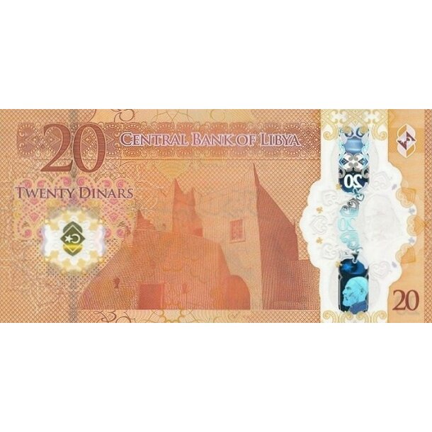 20 dinars 2025 líbya - Bankovka Líbya 20 Dinars 2025 - 87-2