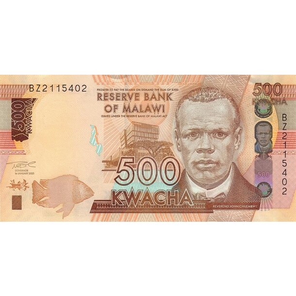 500 kwacha 2021 malawi - Bankovka Malawi 500 Kwacha 2021 - 66-1