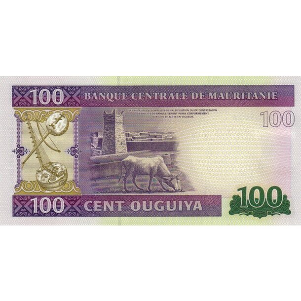 100 ouguiya 2015 mauritánia - Bankovka Mauritánia 100 Ouguiya 2015 - 16b-2