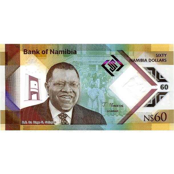 60 dollars 2025 namíbia - Bankovka Namíbia 60 Dollars 2025 - 19-1