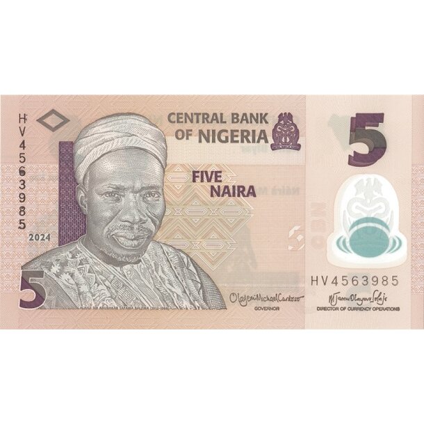 5 naira 2024 nigéria - Bankovka Nigéria 5 Naira 2024 - 38-1