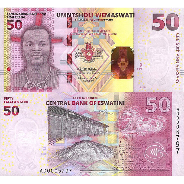50 emalageni 2024 svazijsko - Bankovka Svazijsko 50 Emalageni 2024 - 46