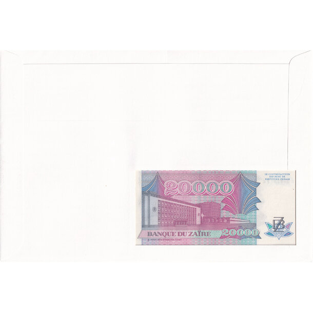 Banknote obálka zair 1991 - Banknote obálka Južná Zair 1991-2