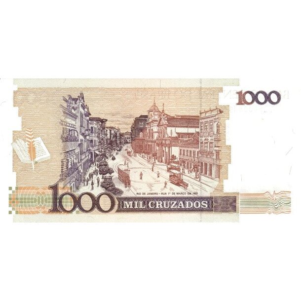 1000 cruzados 1988 brazília - Bankovka Brazília 1000 Cruzados 1988 - 213b-2